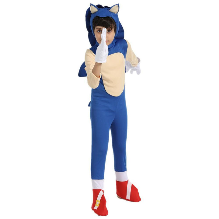 Boys Sonic The Hedgehog Kids Halloween School Cosplay Onesie Costume - pinkfad