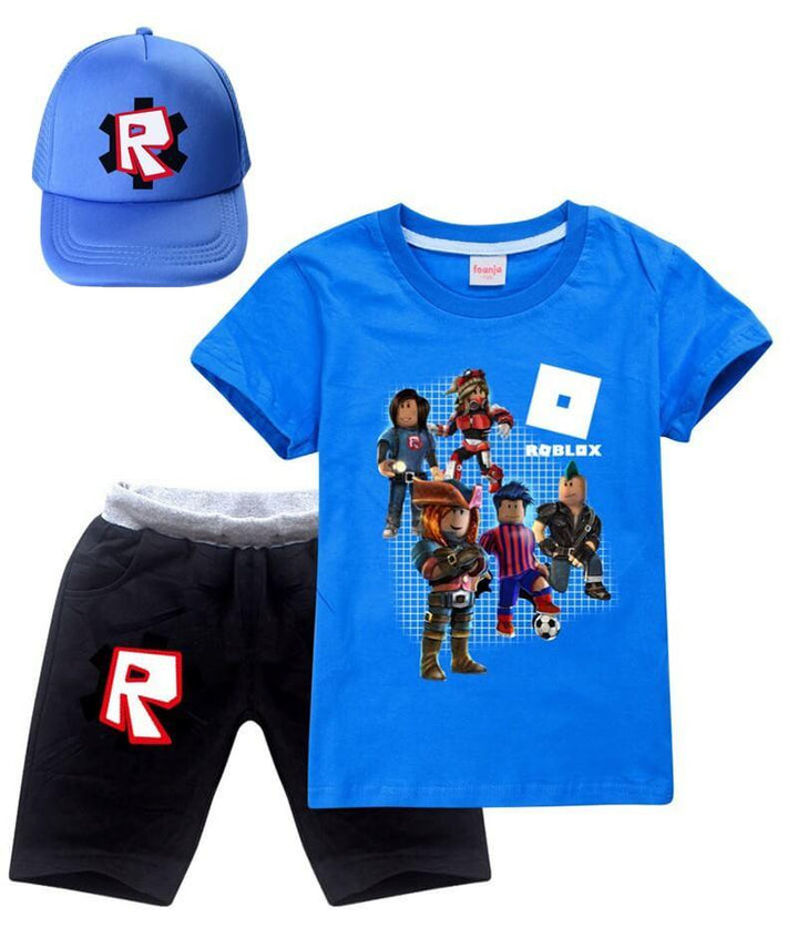 Roblox Soccer Player Print Girls Boys Cotton T Shirt And Shorts Outfit - pinkfad