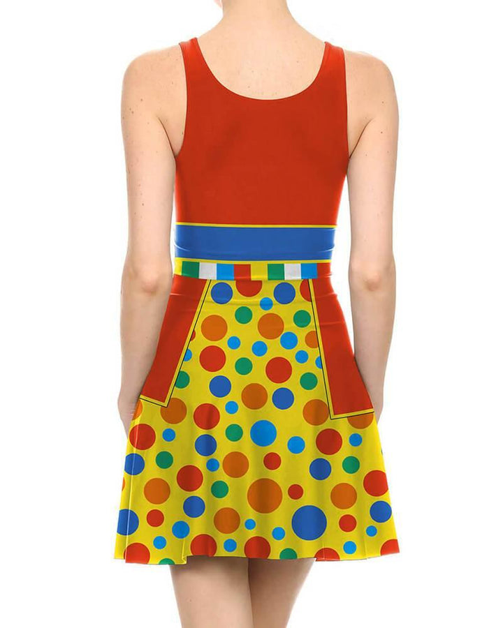 Clown Print Sleeveless Jumper Dress - pinkfad