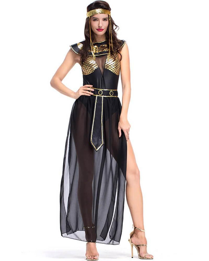 Cleopatra Egyptian Nile Beauty Maxi Dress Halloween Costume - pinkfad