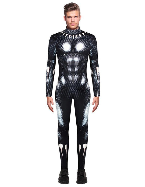 Adult Wet Look Black Panther Jumpsuit Costume