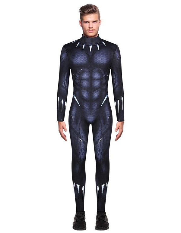 Black Panther Cosplay Adult Mens Jumpsuit Costume