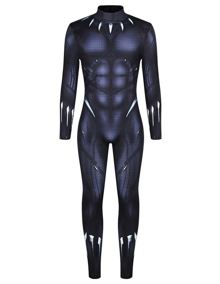 Black Panther Cosplay Adult Mens Jumpsuit Costume - pinkfad