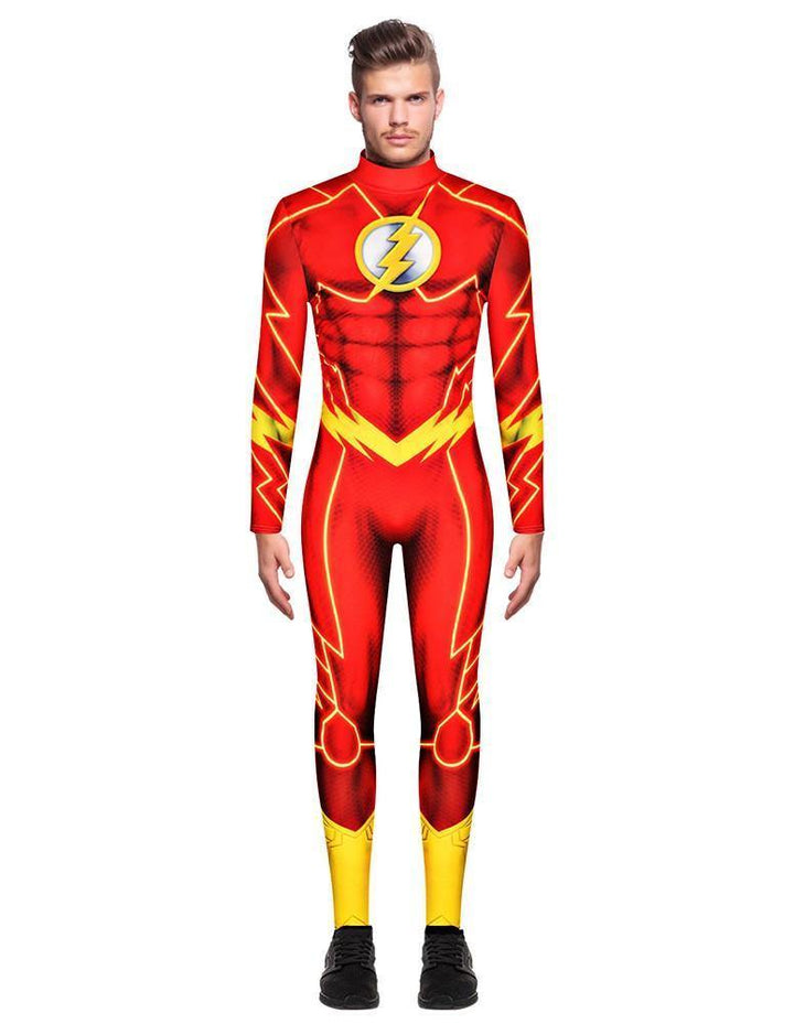 The Flash Barry Allen Costume Adult Mens Full Bodysuit Jumpsuit