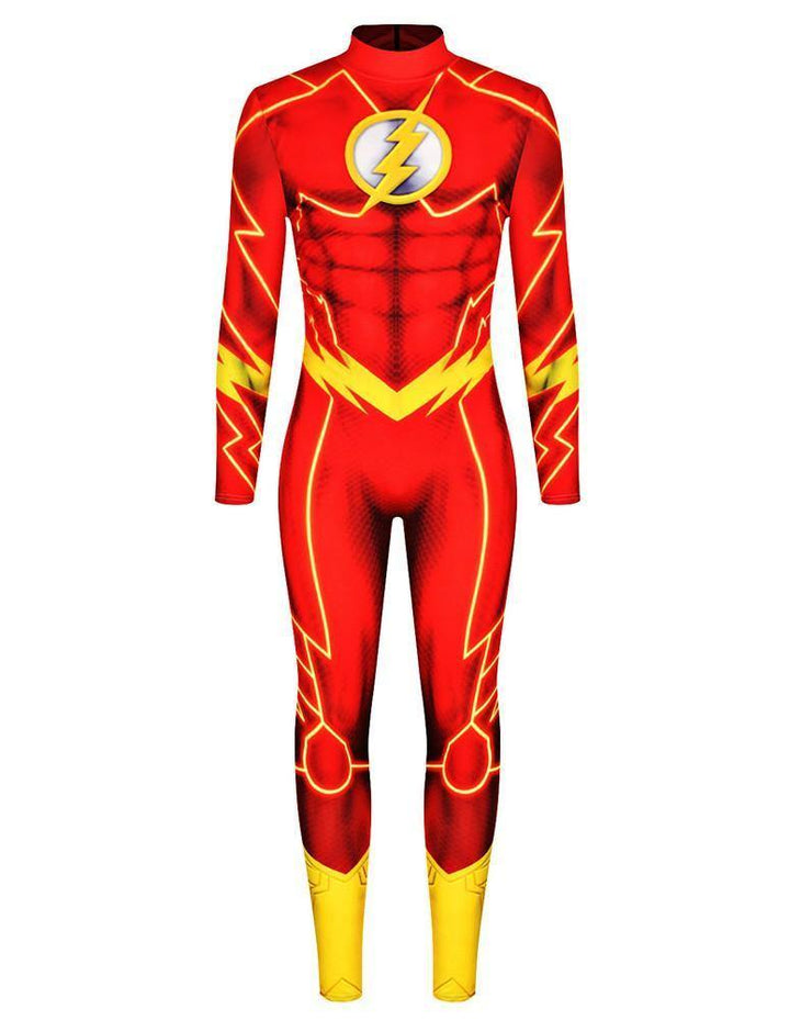 The Flash Barry Allen Costume Adult Mens Full Bodysuit Jumpsuit - pinkfad
