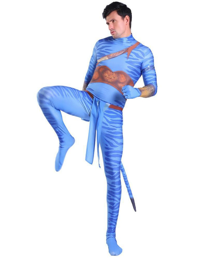 Avatar 2 Jake Sully Mens Halloween Unitard Costume