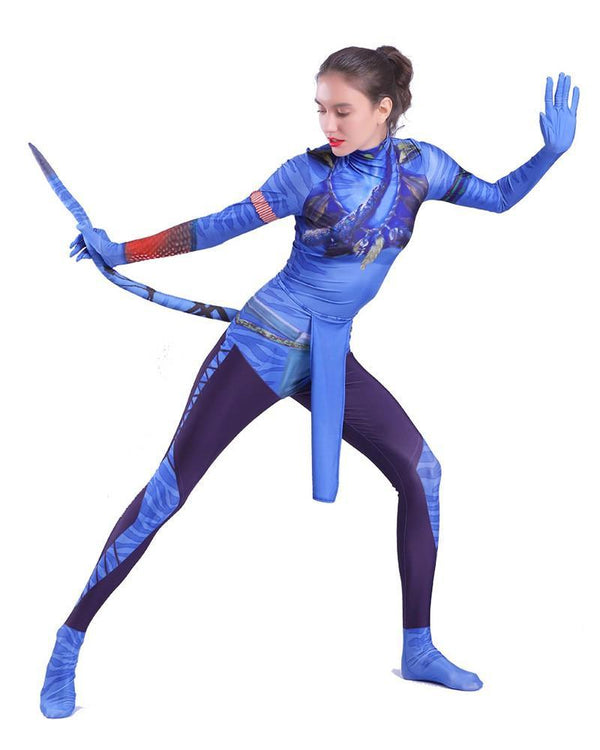 Avatar 2 Neytiri Combat Gear Womens Halloween Unitard Costume