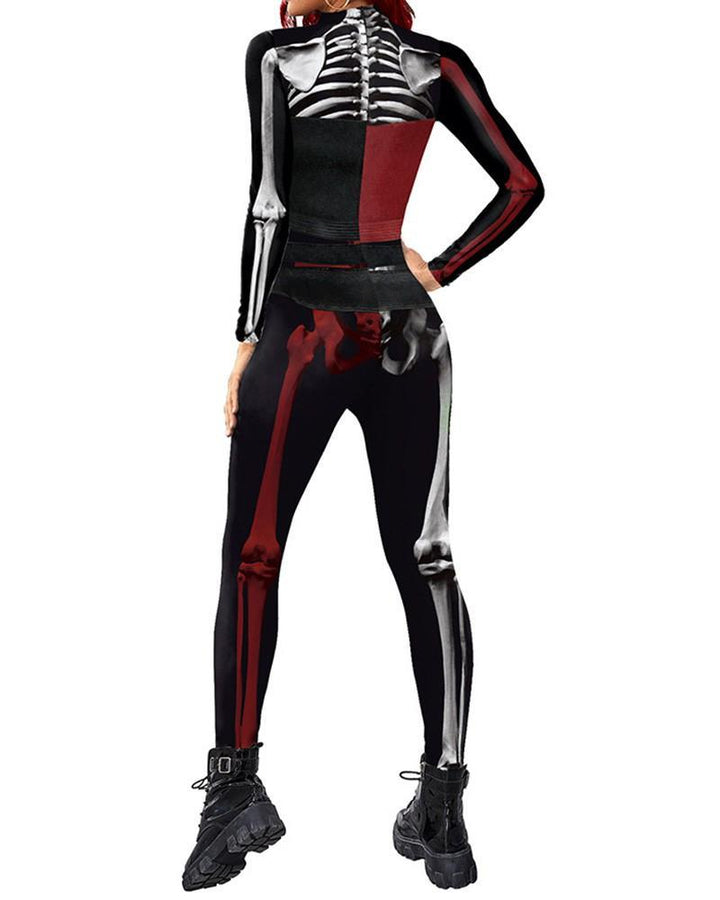 Harley Quinn The Suicide Squad Skeleton Halloween Dance Stage Costume - pinkfad
