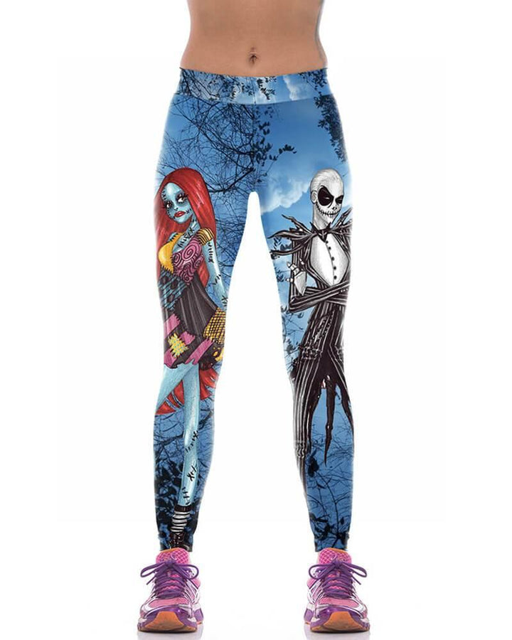 Mr Zombie And Corpse Bride Green Horror Active Halloween Gym Leggings