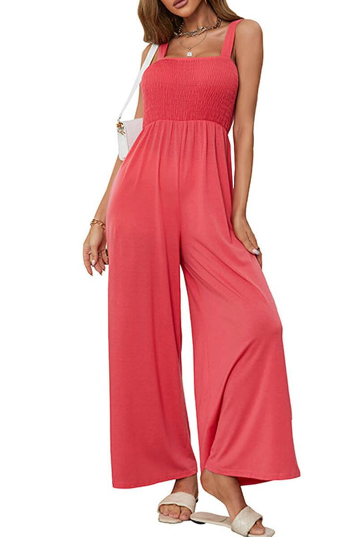 Bandeau Top Ruched Wide Leg Summer Holiday Beach Party Cami Jumpsuit