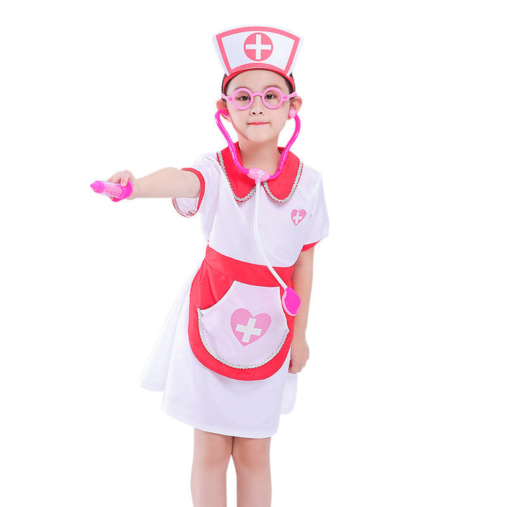 Child Nurse Uniform Kids Halloween Cosplay School Play Costume