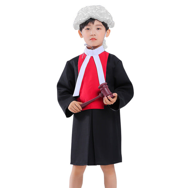 Child Judge Uniform Kids Halloween Cosplay School Play Costume