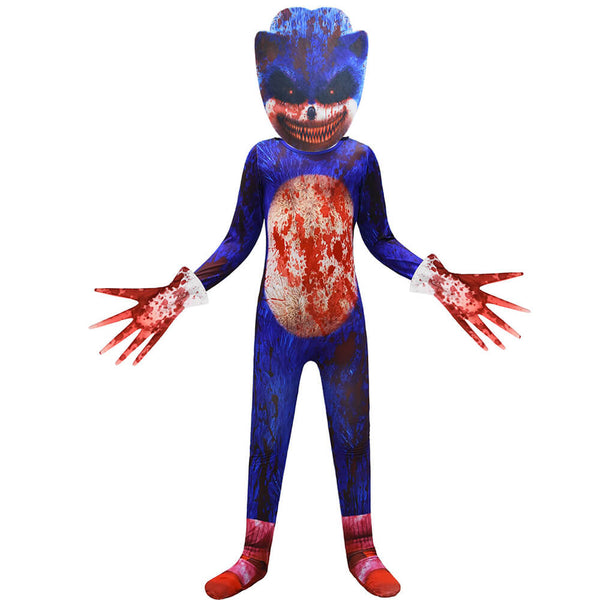 Scary Bloody The Hedgehog Sonic Kids Halloween School Cosplay Costume