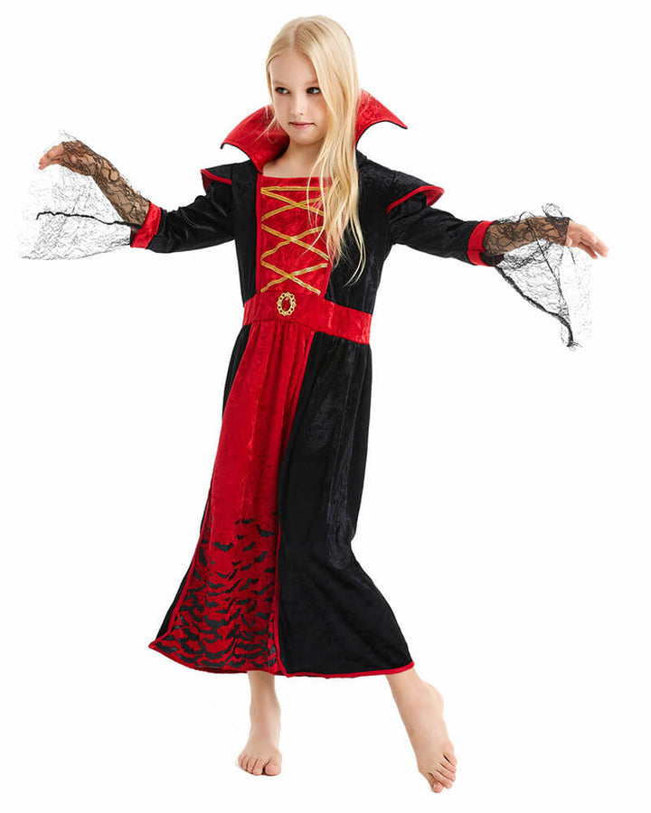 Girls Vampiress Queen Halloween Cosplay Party Costume