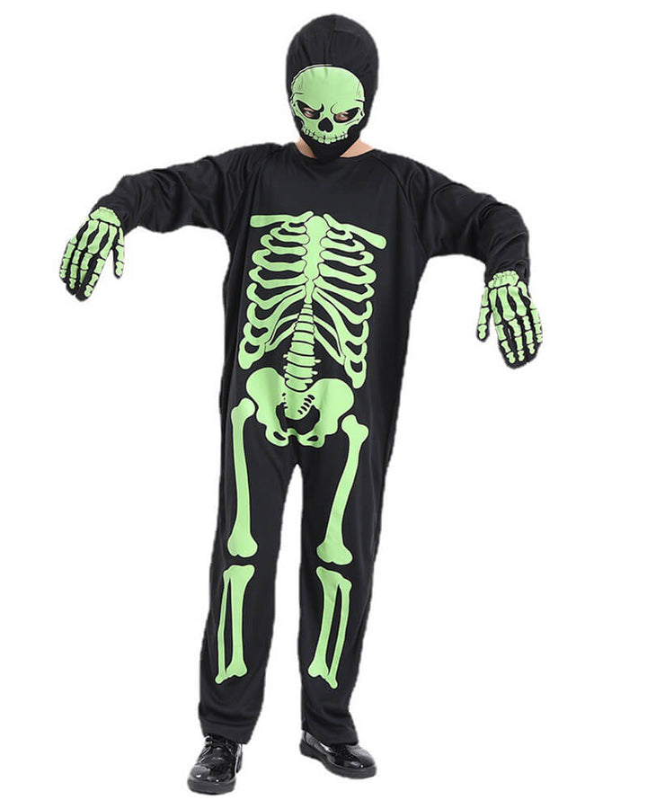 Kids Luminous Skeleton Halloween Cosplay School Play Party Costume