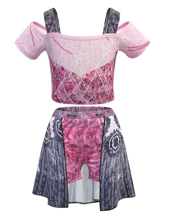 Descendants 3 Audrey Printed Girls Top And Skirt Two Piece Swimsuit