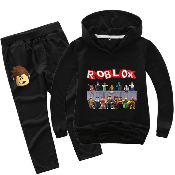 Roblox Printed Girls Boys Cotton Hoodie And Pants Tracksuit Colors - pinkfad