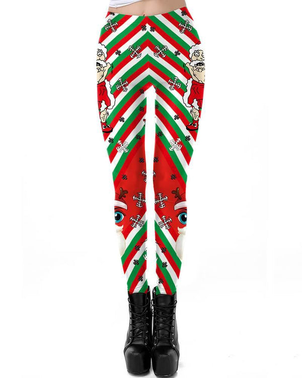 Funny Design Cool Santa Claus Missed Cloth Printed Leggings