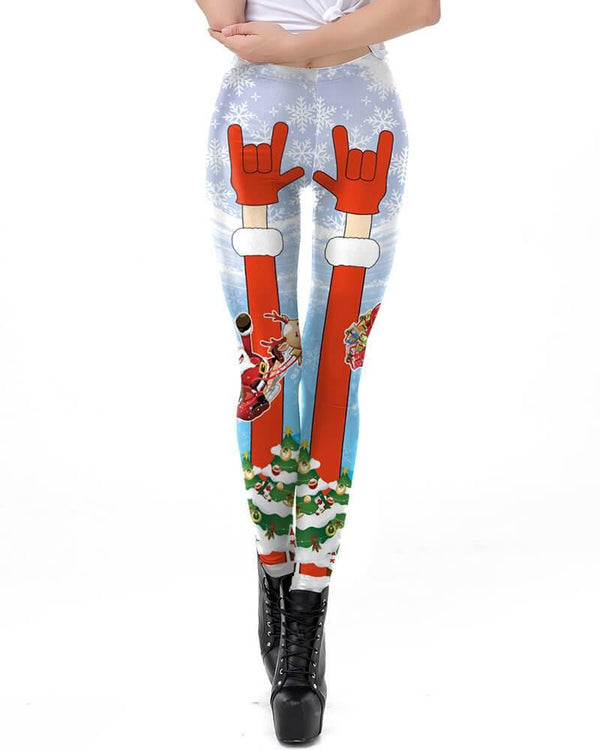 Merry Christmas Funny Design Womens Stretchy Leggings
