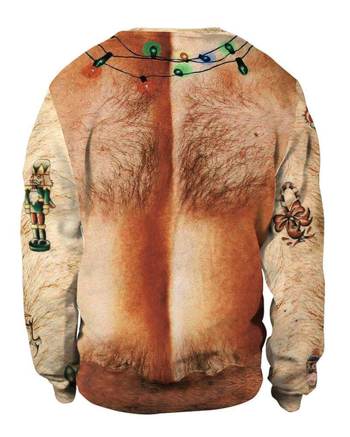 Christmas Decoration On Men Skin Like Print Unisex Pullover Sweatshirt - pinkfad